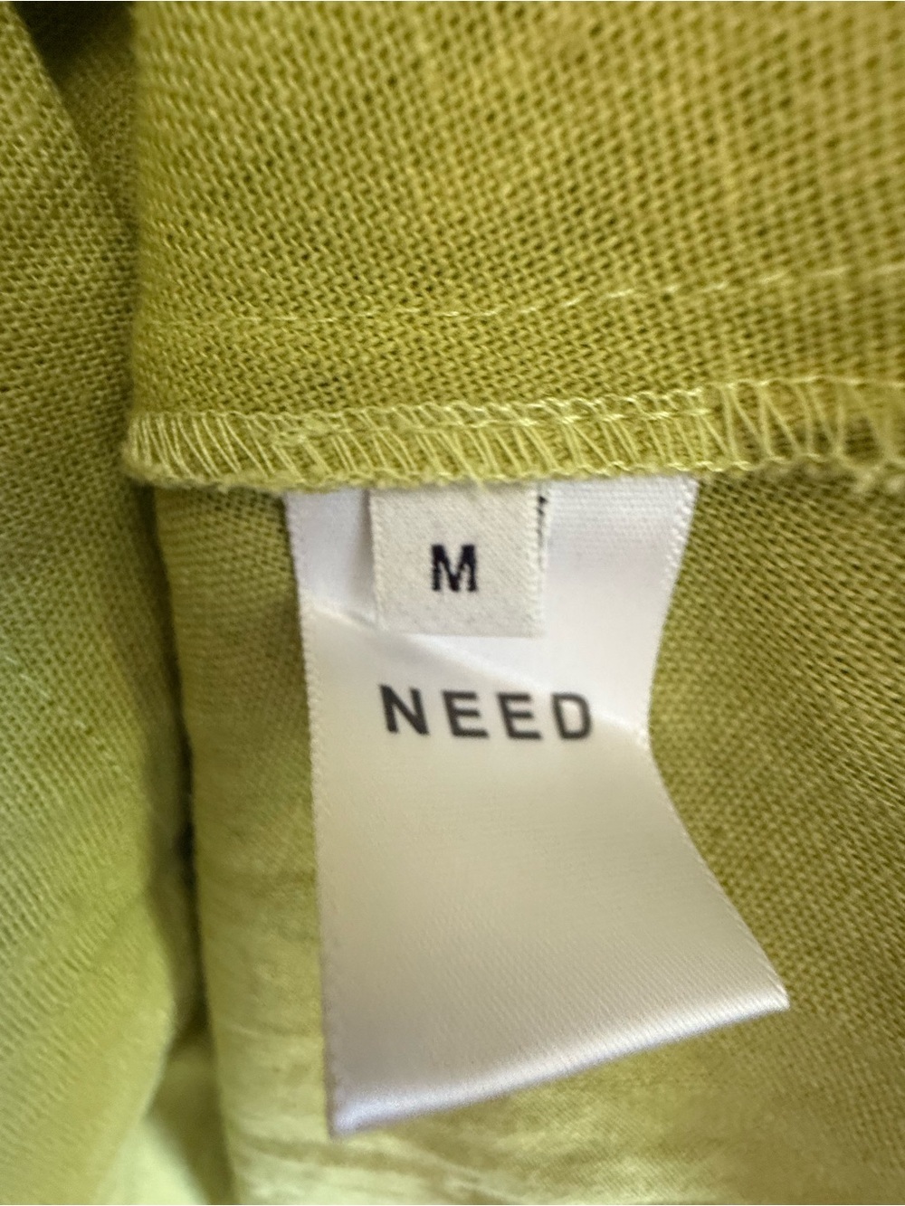 Need Supply Claudio Linen Midi Dress NWT Medium Avocado Green Preppy Causal - Picture 5 of 6